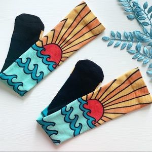 Sun on water knee high socks